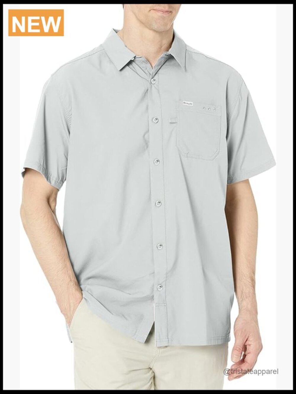 Men's PFG Short Sleeve Button-Down Fishing Shirt Omni-Wick Sun Protection